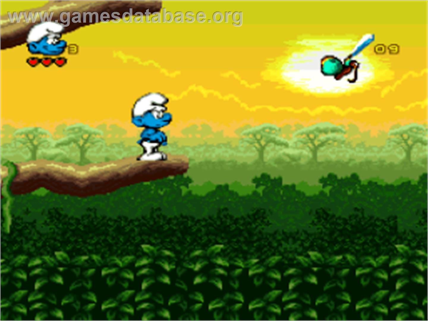The Smurfs Travel the World - Nintendo SNES - Artwork - In Game