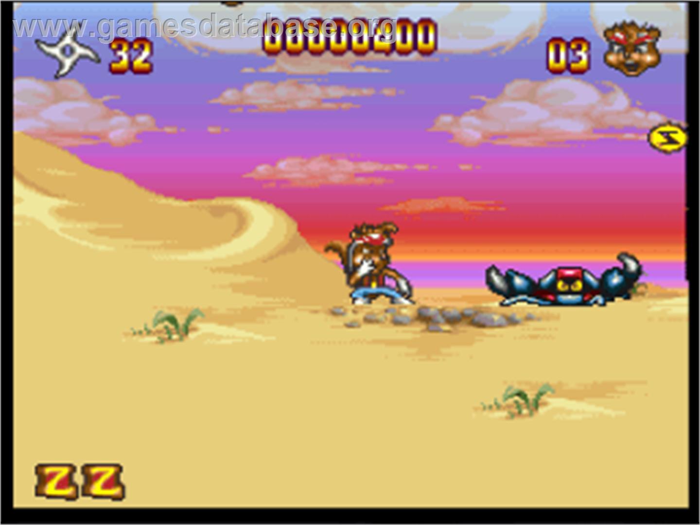 Zero the Kamikaze Squirrel - Nintendo SNES - Artwork - In Game