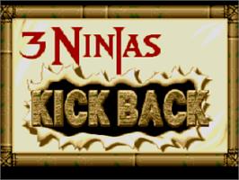 Title screen of 3 Ninjas Kick Back on the Nintendo SNES.