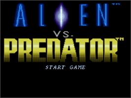 Title screen of Alien Vs. Predator on the Nintendo SNES.