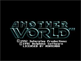 Title screen of Another World on the Nintendo SNES.