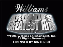 Title screen of Arcade's Greatest Hits: The Atari Collection 1 on the Nintendo SNES.