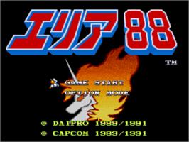 Title screen of Area 88 on the Nintendo SNES.