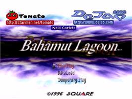 Title screen of Bahamut Lagoon on the Nintendo SNES.