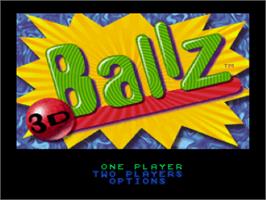 Title screen of Ballz 3D on the Nintendo SNES.