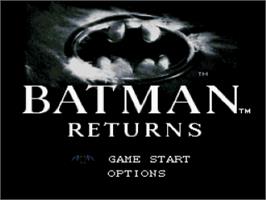Title screen of Batman Returns on the Nintendo SNES.