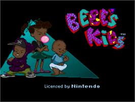 Title screen of Bebe's Kids on the Nintendo SNES.