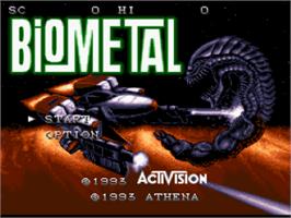 Title screen of BioMetal on the Nintendo SNES.