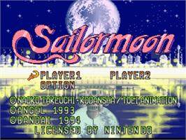 Title screen of Bishoujo Senshi Sailor Moon: Another Story on the Nintendo SNES.