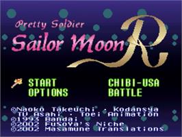 Title screen of Bishoujo Senshi Sailor Moon R on the Nintendo SNES.