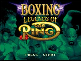 Title screen of Boxing Legends of the Ring on the Nintendo SNES.