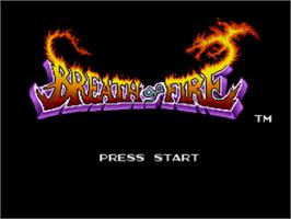 Title screen of Breath of Fire on the Nintendo SNES.