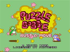 Title screen of Bust-A-Move on the Nintendo SNES.