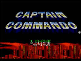 Title screen of Captain Commando on the Nintendo SNES.