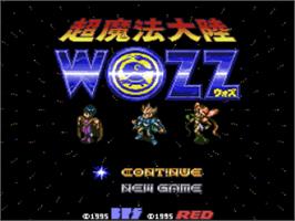 Title screen of Chou Mahou Tairiku Wozz on the Nintendo SNES.