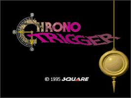 Title screen of Chrono Trigger on the Nintendo SNES.