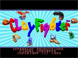Title screen of Clay Fighter: Tournament Edition on the Nintendo SNES.