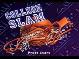 Title screen of College Slam on the Nintendo SNES.