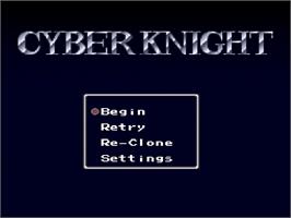 Title screen of Cyber Knight on the Nintendo SNES.