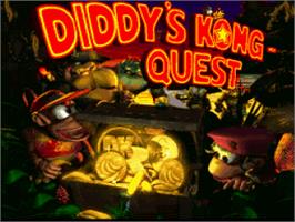 Title screen of Donkey Kong Country 2: Diddy's Kong Quest on the Nintendo SNES.