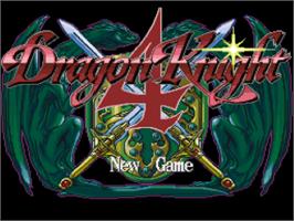 Title screen of Dragon Knight 4 on the Nintendo SNES.