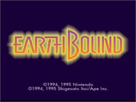 Title screen of EarthBound on the Nintendo SNES.