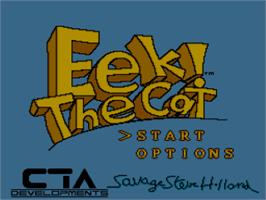 Title screen of Eek! the Cat on the Nintendo SNES.