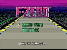 Title screen of F-Zero on the Nintendo SNES.
