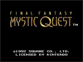 Title screen of Final Fantasy: Mystic Quest on the Nintendo SNES.