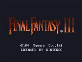 Title screen of Final Fantasy III on the Nintendo SNES.