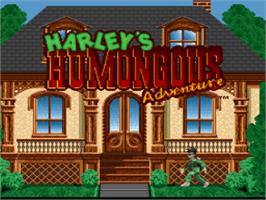 Title screen of Harley's Humongous Adventure on the Nintendo SNES.