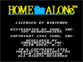 Title screen of Home Alone on the Nintendo SNES.