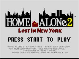 Title screen of Home Alone 2: Lost in New York on the Nintendo SNES.