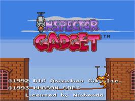 Title screen of Inspector Gadget on the Nintendo SNES.