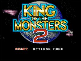 Title screen of King of the Monsters 2: The Next Thing on the Nintendo SNES.