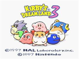 Title screen of Kirby's DreamLand 3 on the Nintendo SNES.