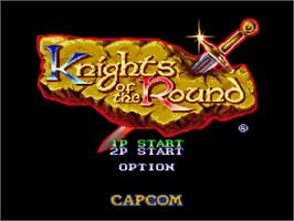 Title screen of Knights of the Round on the Nintendo SNES.