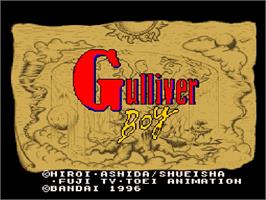 Title screen of Kuusou Kagaku Sekai Gulliver Boy on the Nintendo SNES.