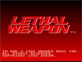 Title screen of Lethal Weapon on the Nintendo SNES.
