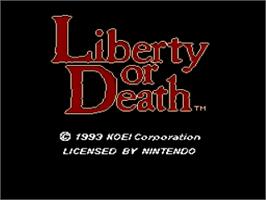 Title screen of Liberty or Death on the Nintendo SNES.