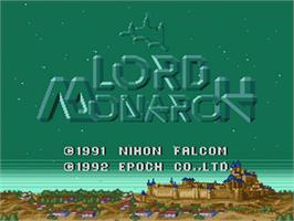 Title screen of Lord Monarch on the Nintendo SNES.