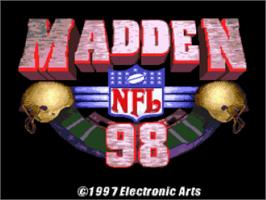 Title screen of Madden NFL '98 on the Nintendo SNES.
