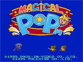 Title screen of Magical Pop'n on the Nintendo SNES.