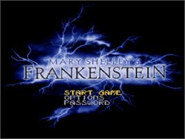 Title screen of Mary Shelley's Frankenstein on the Nintendo SNES.