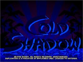 Title screen of Maui Mallard in Cold Shadow on the Nintendo SNES.