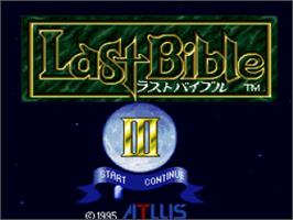 Title screen of Megami Tensei Gaiden: Last Bible III on the Nintendo SNES.