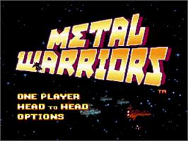 Title screen of Metal Warriors on the Nintendo SNES.