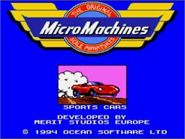 Title screen of Micro Machines on the Nintendo SNES.