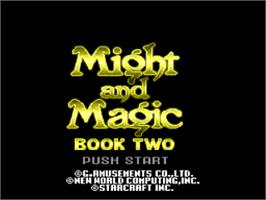 Title screen of Might and Magic II: Gates to Another World on the Nintendo SNES.