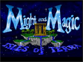 Title screen of Might and Magic III: Isles of Terra on the Nintendo SNES.